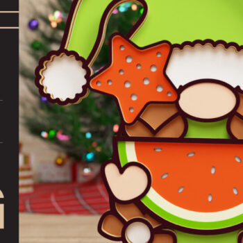 Intra απο ξύλο plywood 3mm-4mm πάχος – Summer Gnome Papercut 3D Δίασταση  20x20 cm INTRAFABR-73394474 - Image 1