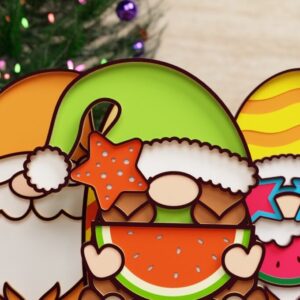 Intra απο ξύλο plywood 3mm-4mm πάχος – Summer Gnome Papercut 3D Δίασταση  20x20 cm INTRAFABR-73395377