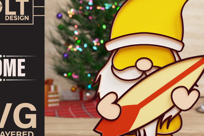 Intra απο ξύλο plywood 3mm-4mm πάχος – Summer Gnome Papercut 3D Δίασταση  20x20 cm INTRAFABR-73163842