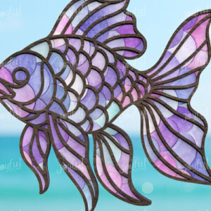 Intra απο ξύλο plywood 3mm-4mm πάχος – Summer Goldfish Suncatcher Δίασταση  20x20 cm INTRAFABR-123025415