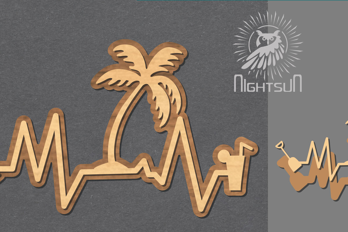 Intra απο ξύλο plywood 3mm-4mm πάχος – Καλοκαιρινή διακόσμηση Heartbeat1 Δίασταση  20x20 cm INTRAFABR-118400236