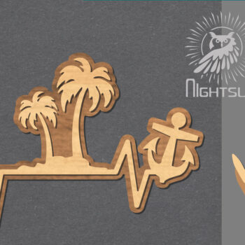 Intra απο ξύλο plywood 3mm-4mm πάχος – Summer HeartbeatDecoration 6 Δίασταση  20x20 cm INTRAFABR-118401230 - Image 1