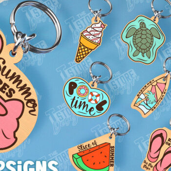 Intra απο ξύλο plywood 3mm-4mm πάχος – Καλοκαιρινό μπρελόκ με  κοπής με λέιζερ Δίασταση  5x5 cm INTRAFABR-100123888 - Image 1