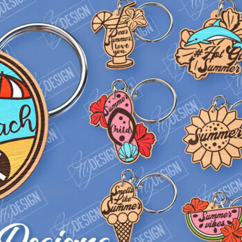 Intra απο ξύλο plywood 3mm-4mm πάχος – Καλοκαιρινό μπρελόκ με  κοπής με λέιζερ Δίασταση  5x5 cm INTRAFABR-100123533 - Image 1