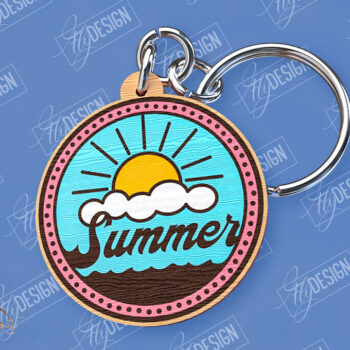 Intra απο ξύλο plywood 3mm-4mm πάχος – Καλοκαιρινό μπρελόκ με  κοπής με λέιζερ Δίασταση  5x5 cm INTRAFABR-100123533 - Image 7