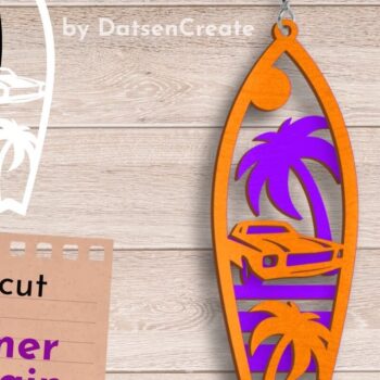 Intra απο ξύλο plywood 3mm-4mm πάχος – Καλοκαιρινό μπρελόκ με λέιζερ, ρετρό Δίασταση  5x5 cm INTRAFABR-68097292 - Image 1