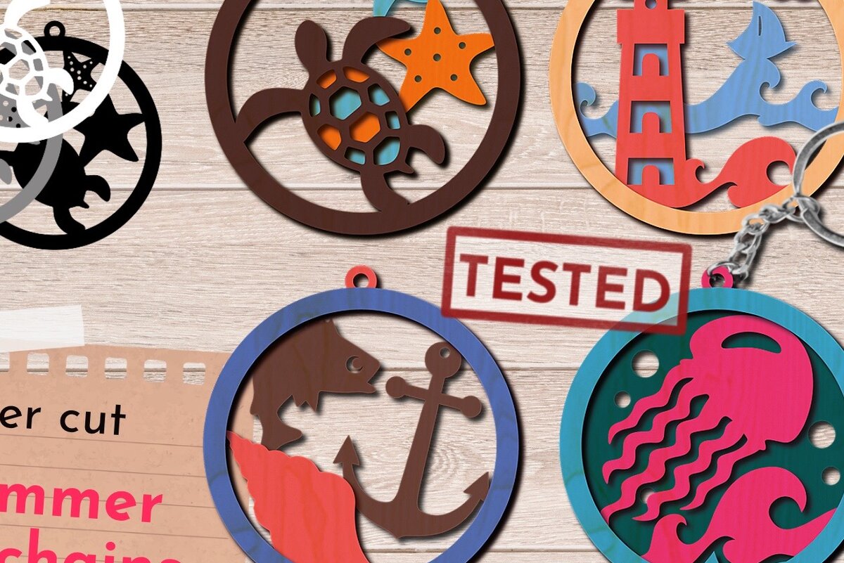 Intra απο ξύλο plywood 3mm-4mm πάχος – Καλοκαιρινή δέσμη μπρελόκ, Δίασταση  5x5 cm INTRAFABR-71091616