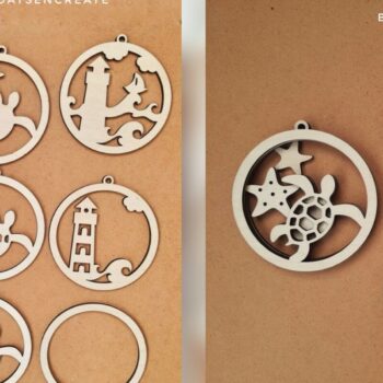 Intra απο ξύλο plywood 3mm-4mm πάχος – Καλοκαιρινή δέσμη μπρελόκ, Δίασταση  5x5 cm INTRAFABR-71091616 - Image 2