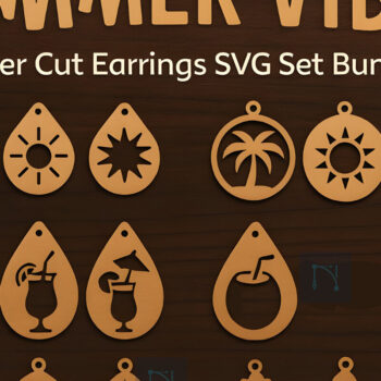 Intra απο ξύλο plywood 3mm-4mm πάχος – Καλοκαιρινά σκουλαρίκια κομμένα με λέιζερ πακέτο Δίασταση  5x5 cm INTRAFABR-124886904 - Image 1