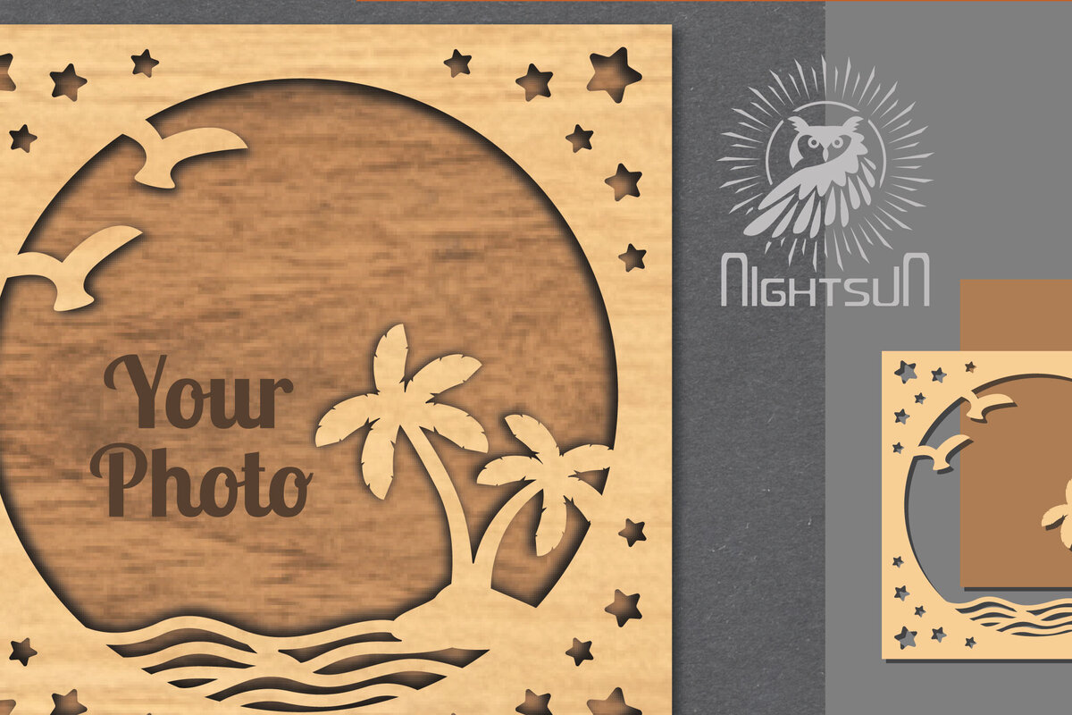 Intra απο ξύλο plywood 3mm-4mm πάχος – Καλοκαιρινή κορνίζα 1 Δίασταση  20x20 cm INTRAFABR-113106782