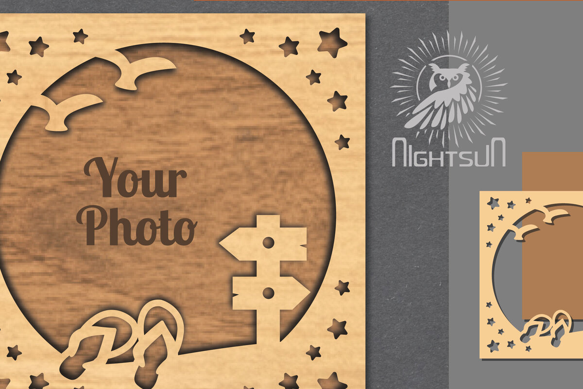 Intra απο ξύλο plywood 3mm-4mm πάχος – Καλοκαιρινή κορνίζα 4 Δίασταση  20x20 cm INTRAFABR-113106935