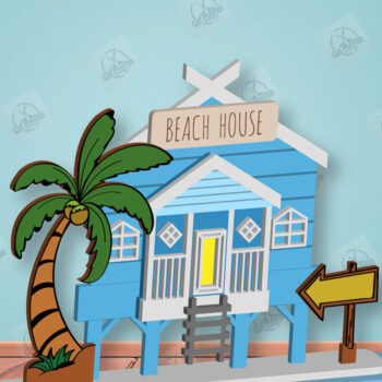 Intra απο ξύλο plywood 3mm-4mm πάχος – Summer Layered House Δίασταση  20x20 cm INTRAFABR-123856869 - Image 2