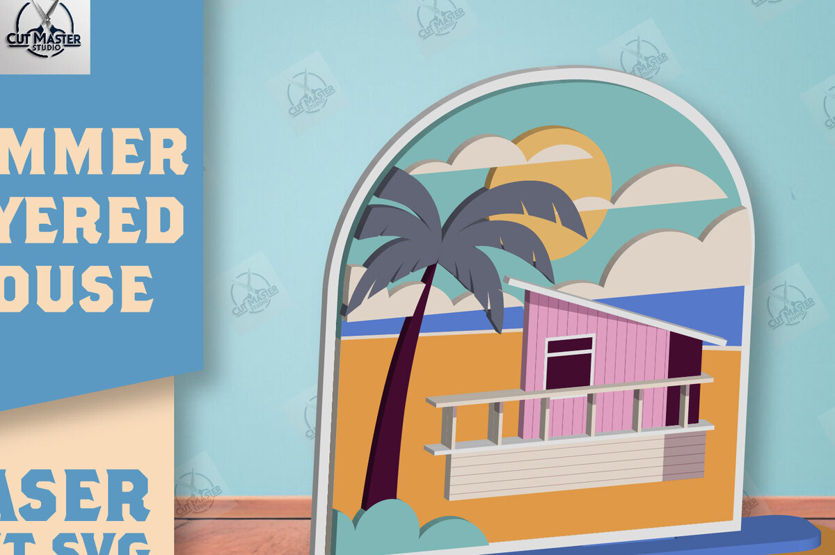 Intra απο ξύλο plywood 3mm-4mm πάχος – Summer Layered House Δίασταση  20x20 cm INTRAFABR-123856947