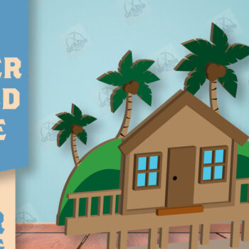 Intra απο ξύλο plywood 3mm-4mm πάχος – Summer Layered House Δίασταση  20x20 cm INTRAFABR-123856844 - Image 1