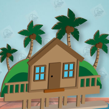 Intra απο ξύλο plywood 3mm-4mm πάχος – Summer Layered House Δίασταση  20x20 cm INTRAFABR-123856844 - Image 2