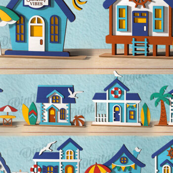 Intra απο ξύλο plywood 3mm-4mm πάχος – Πακέτο κοπής με λέιζερ για καλοκαιρινά σπίτια Δίασταση  20x20 cm INTRAFABR-121119021 - Image 1