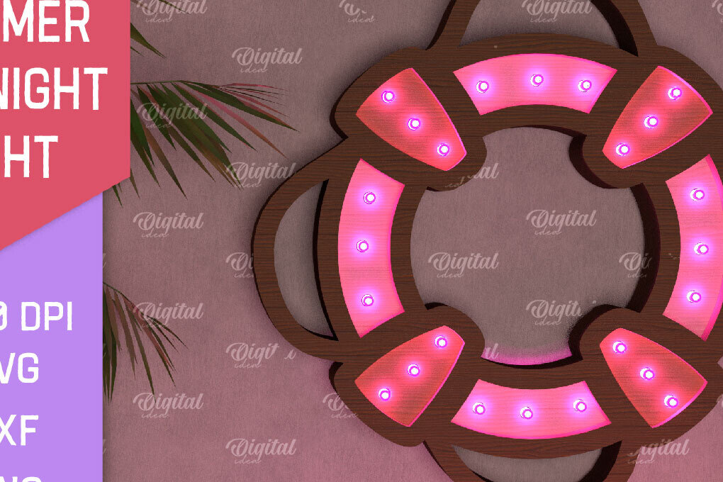 Intra απο ξύλο plywood 3mm-4mm πάχος – Καλοκαιρινό Led Night Light Δίασταση  20x20 cm INTRAFABR-96286212