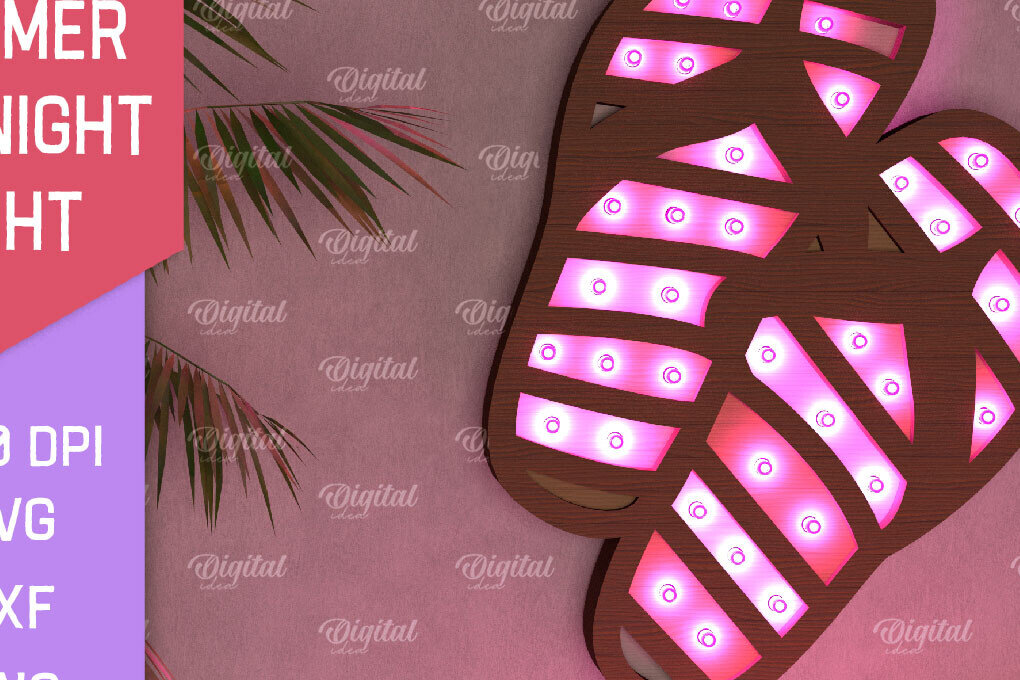 Intra απο ξύλο plywood 3mm-4mm πάχος – Καλοκαιρινό Led Night Light Δίασταση  20x20 cm INTRAFABR-96286004