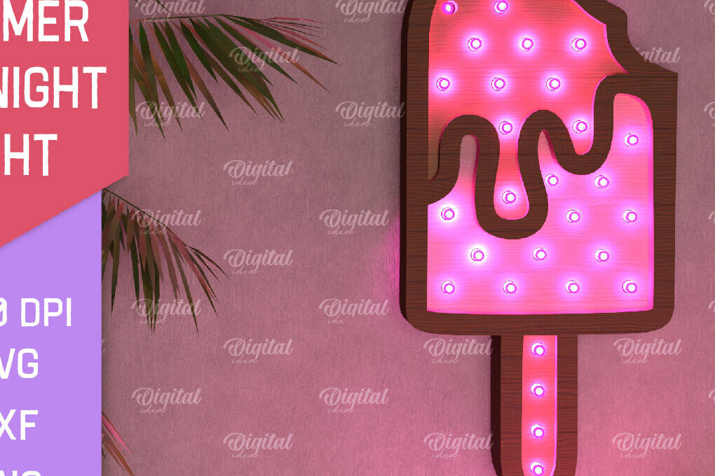 Intra απο ξύλο plywood 3mm-4mm πάχος – Καλοκαιρινό Led Night Light Δίασταση  20x20 cm INTRAFABR-96286190