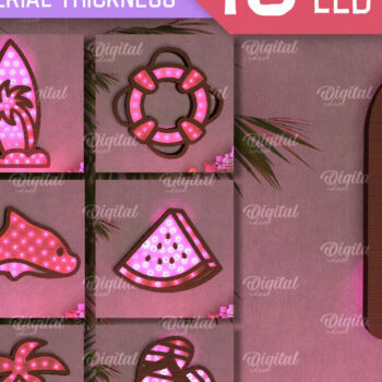 Intra απο ξύλο plywood 3mm-4mm πάχος – Πακέτο Summer Led Night Lights Δίασταση  20x20 cm INTRAFABR-96292362 - Image 1
