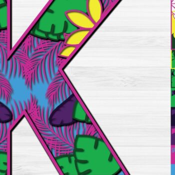 Intra απο ξύλο plywood 3mm-4mm πάχος – Summer Letter K Paper Cut Δίασταση  20x20 cm INTRAFABR-31154593 - Image 2