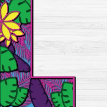 Intra απο ξύλο plywood 3mm-4mm πάχος – Summer Letter L Paper Cut Δίασταση  20x20 cm INTRAFABR-31154594 - Image 1