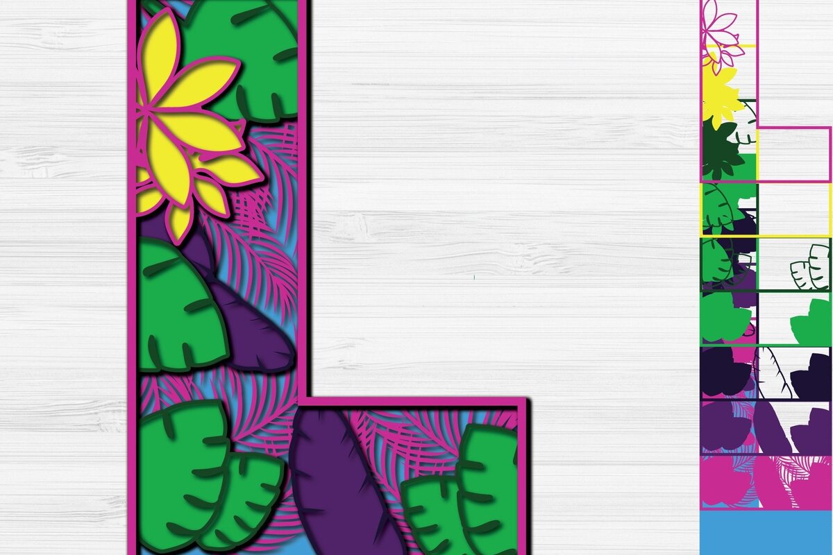 Intra απο ξύλο plywood 3mm-4mm πάχος – Summer Letter L Paper Cut Δίασταση  20x20 cm INTRAFABR-31154594