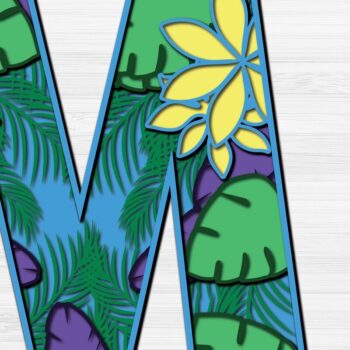 Intra απο ξύλο plywood 3mm-4mm πάχος – Summer Letter M Paper Cut Δίασταση  20x20 cm INTRAFABR-31154595 - Image 1