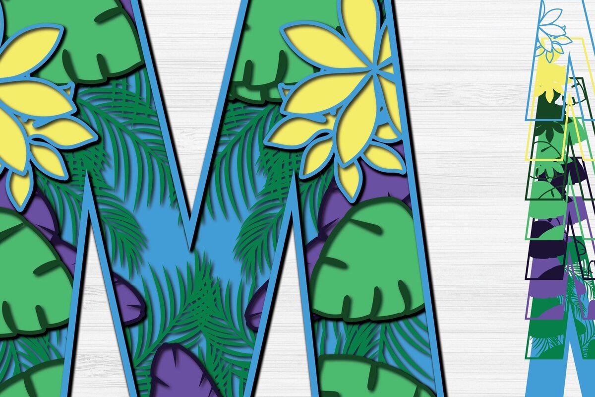 Intra απο ξύλο plywood 3mm-4mm πάχος – Summer Letter M Paper Cut Δίασταση  20x20 cm INTRAFABR-31154595