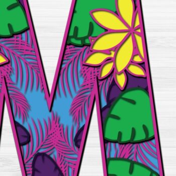 Intra απο ξύλο plywood 3mm-4mm πάχος – Summer Letter M Paper Cut Δίασταση  20x20 cm INTRAFABR-31154595 - Image 2