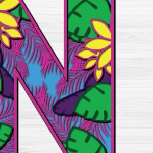 Intra απο ξύλο plywood 3mm-4mm πάχος – Summer Letter N Paper Cut Δίασταση  20x20 cm INTRAFABR-31154599