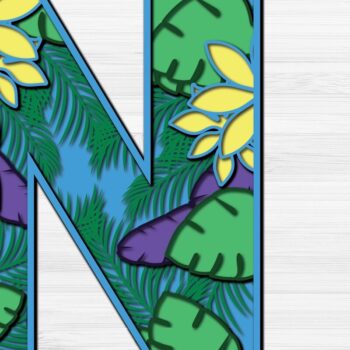 Intra απο ξύλο plywood 3mm-4mm πάχος – Summer Letter N Paper Cut Δίασταση  20x20 cm INTRAFABR-31154599 - Image 2