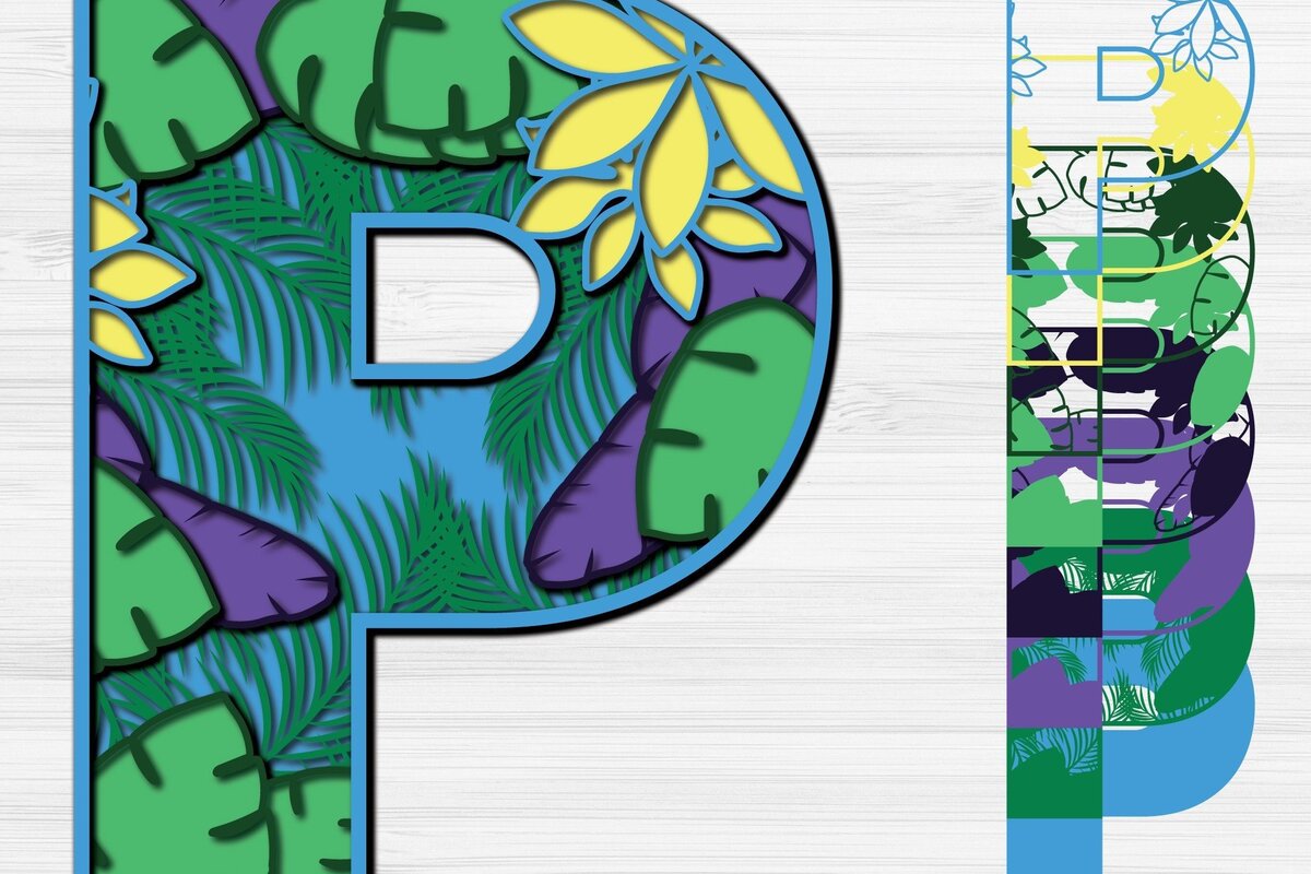 Intra απο ξύλο plywood 3mm-4mm πάχος – Summer Letter P Paper Cut Δίασταση  20x20 cm INTRAFABR-31154623