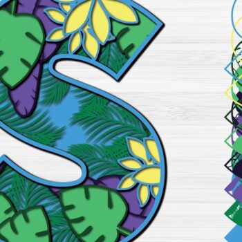 Intra απο ξύλο plywood 3mm-4mm πάχος – Summer Letter S Paper Cut Δίασταση  20x20 cm INTRAFABR-31293859 - Image 1