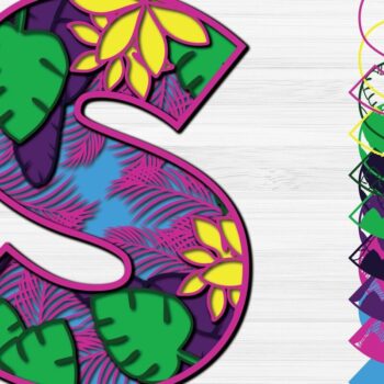 Intra απο ξύλο plywood 3mm-4mm πάχος – Summer Letter S Paper Cut Δίασταση  20x20 cm INTRAFABR-31293859 - Image 2