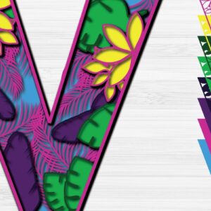 Intra απο ξύλο plywood 3mm-4mm πάχος – Summer Letter V Paper Cut Δίασταση  20x20 cm INTRAFABR-31466142