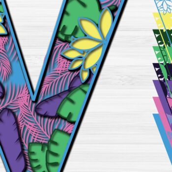 Intra απο ξύλο plywood 3mm-4mm πάχος – Summer Letter V Paper Cut Δίασταση  20x20 cm INTRAFABR-31466142 - Image 2