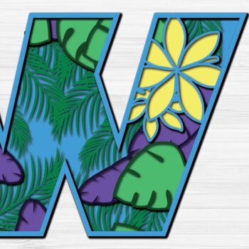 Intra απο ξύλο plywood 3mm-4mm πάχος – Summer Letter W Paper Cut Δίασταση  20x20 cm INTRAFABR-31293868 - Image 2