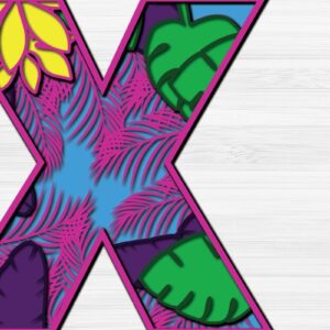 Intra απο ξύλο plywood 3mm-4mm πάχος – Summer Letter X Paper Cut Δίασταση  20x20 cm INTRAFABR-31293875