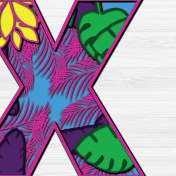 Intra απο ξύλο plywood 3mm-4mm πάχος – Summer Letter X Paper Cut Δίασταση  20x20 cm INTRAFABR-31293875 - Image 1