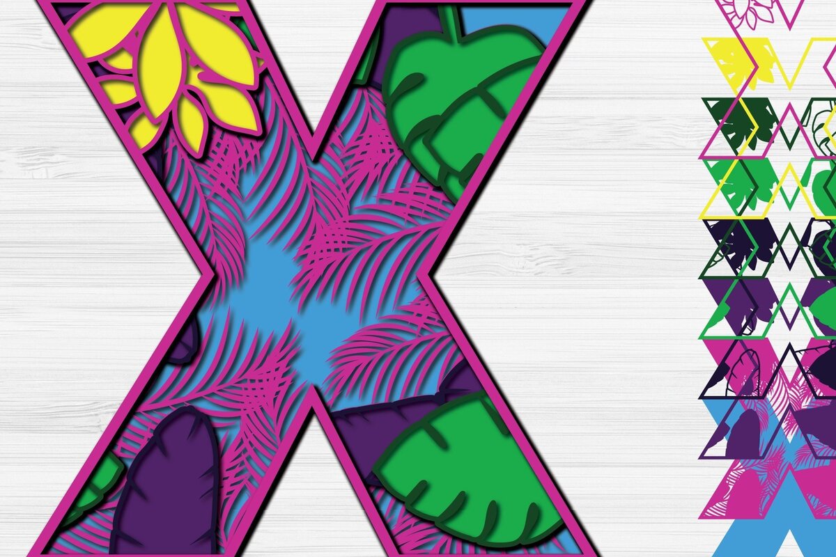 Intra απο ξύλο plywood 3mm-4mm πάχος – Summer Letter X Paper Cut Δίασταση  20x20 cm INTRAFABR-31293875