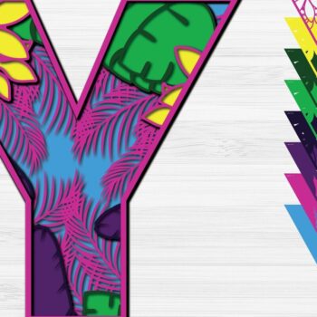 Intra απο ξύλο plywood 3mm-4mm πάχος – Summer Letter Y Paper Cut Δίασταση  20x20 cm INTRAFABR-31293876 - Image 1