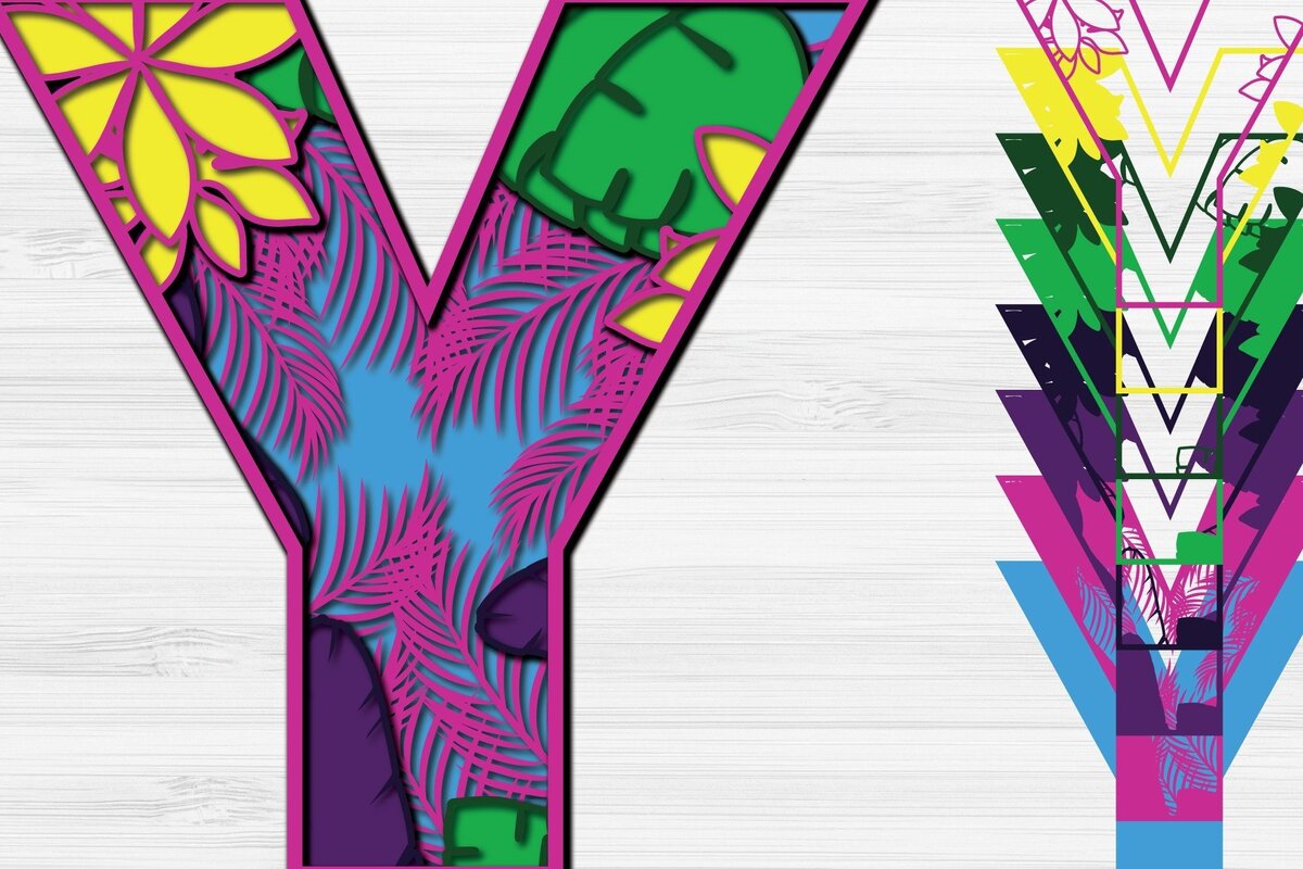 Intra απο ξύλο plywood 3mm-4mm πάχος – Summer Letter Y Paper Cut Δίασταση  20x20 cm INTRAFABR-31293876