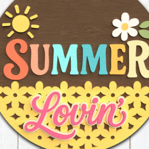 Intra απο ξύλο plywood 3mm-4mm πάχος – Summer Lovin' Round Δίασταση  20x20 cm INTRAFABR-122961181