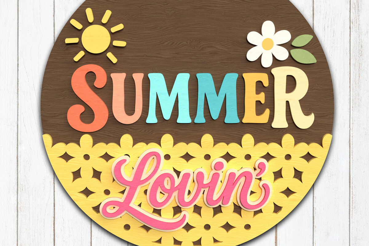 Intra απο ξύλο plywood 3mm-4mm πάχος – Summer Lovin' Round Δίασταση  20x20 cm INTRAFABR-122961181