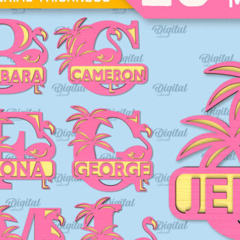 Intra απο ξύλο plywood 3mm-4mm πάχος – Πακέτο κοπής λέιζερ καλοκαιρινών μονογραμμάτων Δίασταση 20x20 cm INTRAFABR-96052891 - Image 1