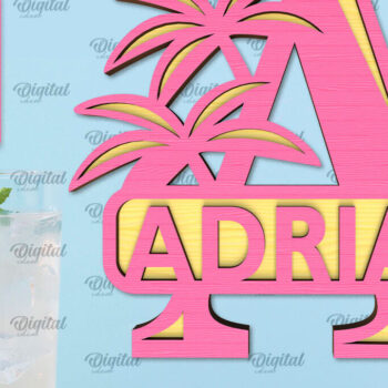 Intra απο ξύλο plywood 3mm-4mm πάχος – Πακέτο κοπής λέιζερ καλοκαιρινών μονογραμμάτων Δίασταση 20x20 cm INTRAFABR-96052891 - Image 3