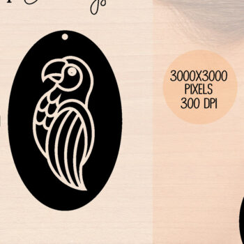 Intra απο ξύλο plywood 3mm-4mm πάχος – Πακέτο Ξύλινα Σκουλαρίκια Summer Parrot Δίασταση  5x5 cm INTRAFABR-123196003 - Image 3