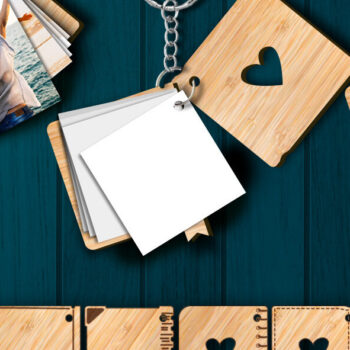 Intra απο ξύλο plywood 3mm-4mm πάχος – Καλοκαιρινό άλμπουμ φωτογραφιών Μπρελόκ Δίασταση  5x5 cm INTRAFABR-70925525 - Image 3