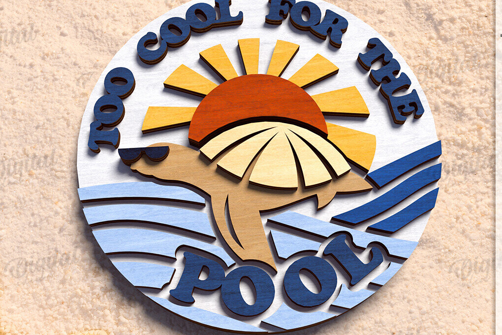 Intra απο ξύλο plywood 3mm-4mm πάχος – Καλοκαιρινό ρετρό σημάδι κοπής με λέιζερ Δίασταση  20x20 cm INTRAFABR-122599207